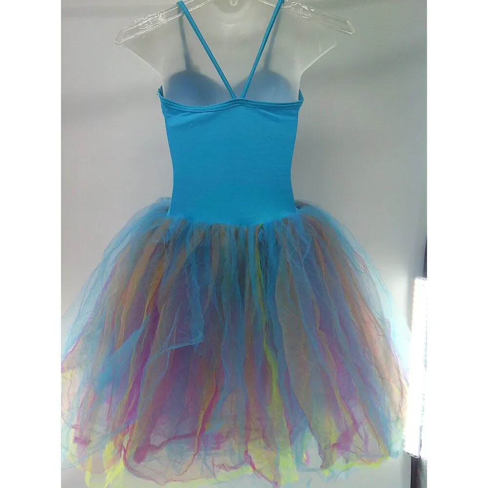 Pre-Owned Dance Costume Costume Gallery  Large Child Blue Colorful Tutu Ballet